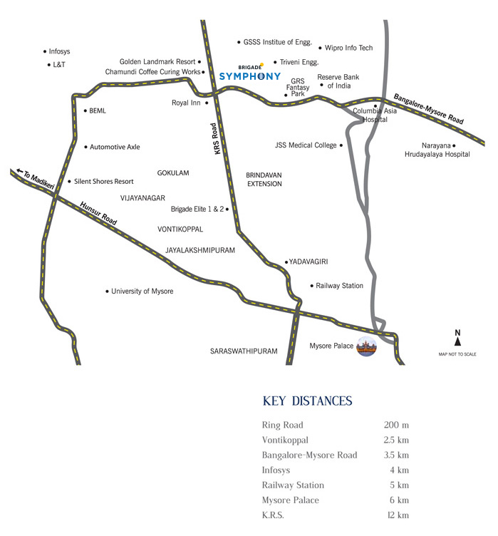 Brigade Symphony Location Map