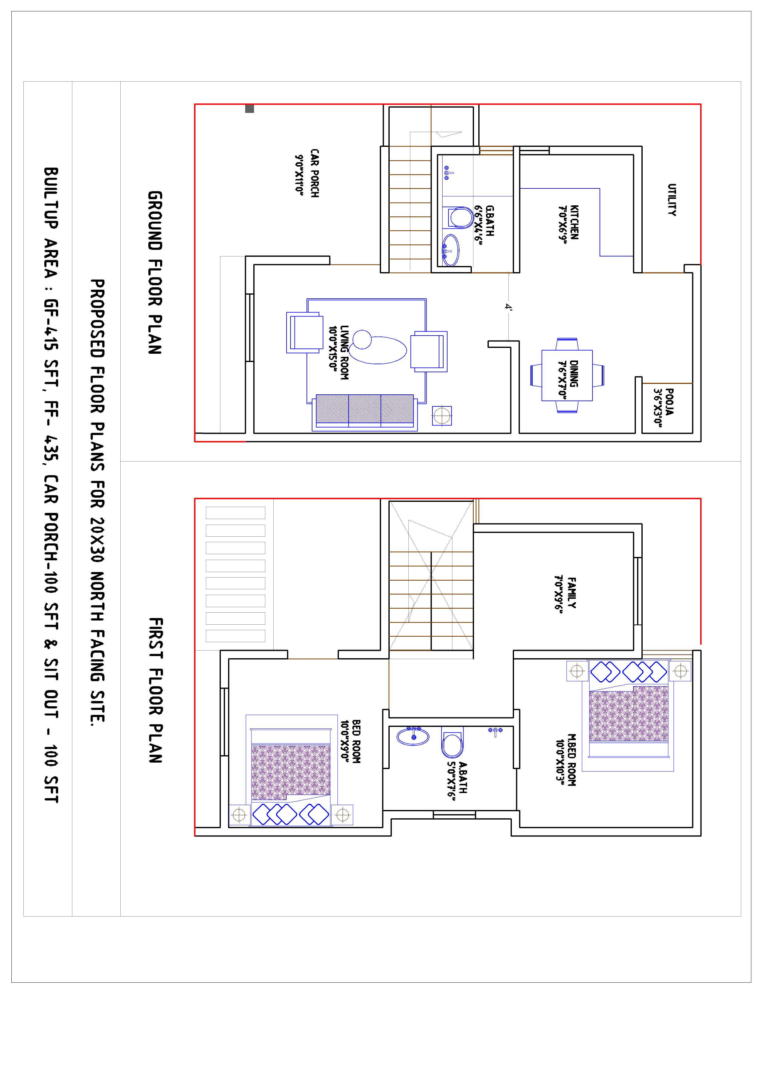 North Facing House Plans 20x30