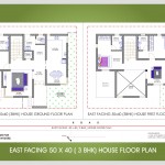 50 x 40 East Face 3 BHK Floor Plan