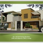 50 x 40 East Facing House 2400 sqft (Approx) - 3 BHK with 2 Livings