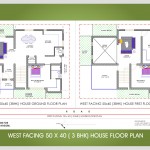 50 x 40 West Face 3 BHK Floor Plan