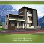 50 x 40 West Facing House 2400 sqft (Approx) - 3 BHK with 2 Livings